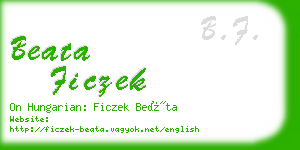 beata ficzek business card